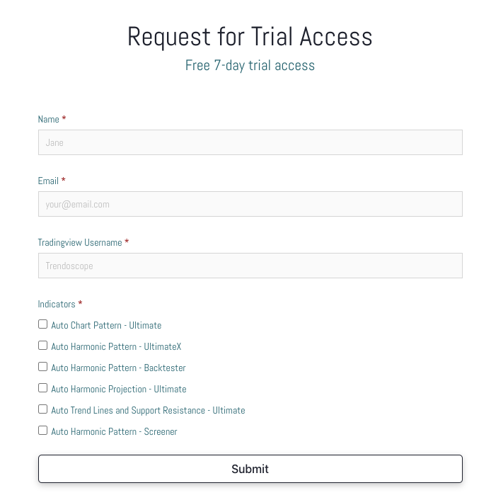 Trendoscope Trial Request Form