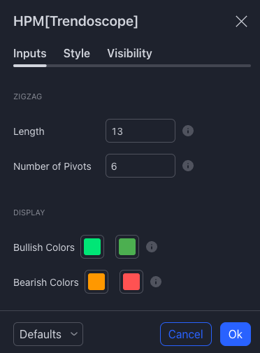 Historical Pattern Matcher Settings